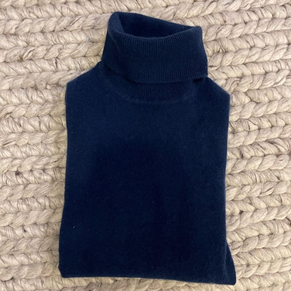 Lord & Taylor Blue Cowl Neck Sweater